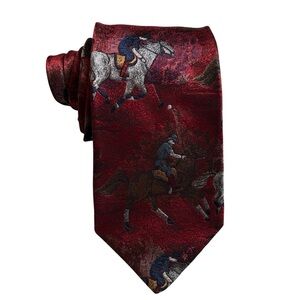Bullock & Jones 100% Silk Tie Horse Polo Equestrian